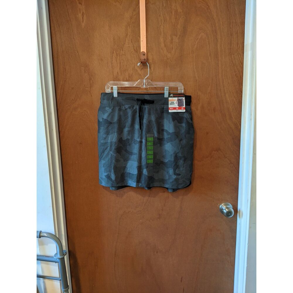 NWT ZeroXposur Skort Dark Gray Camo UFP 50+ Active Sun Protection Sz L Golf NEW
